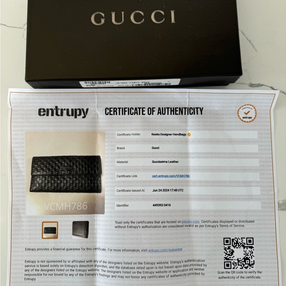 NWOT Gucci Guccissima Leather Black Wallet Entrupy Authenticated FULL INCLUSION - Picture 3 of 10